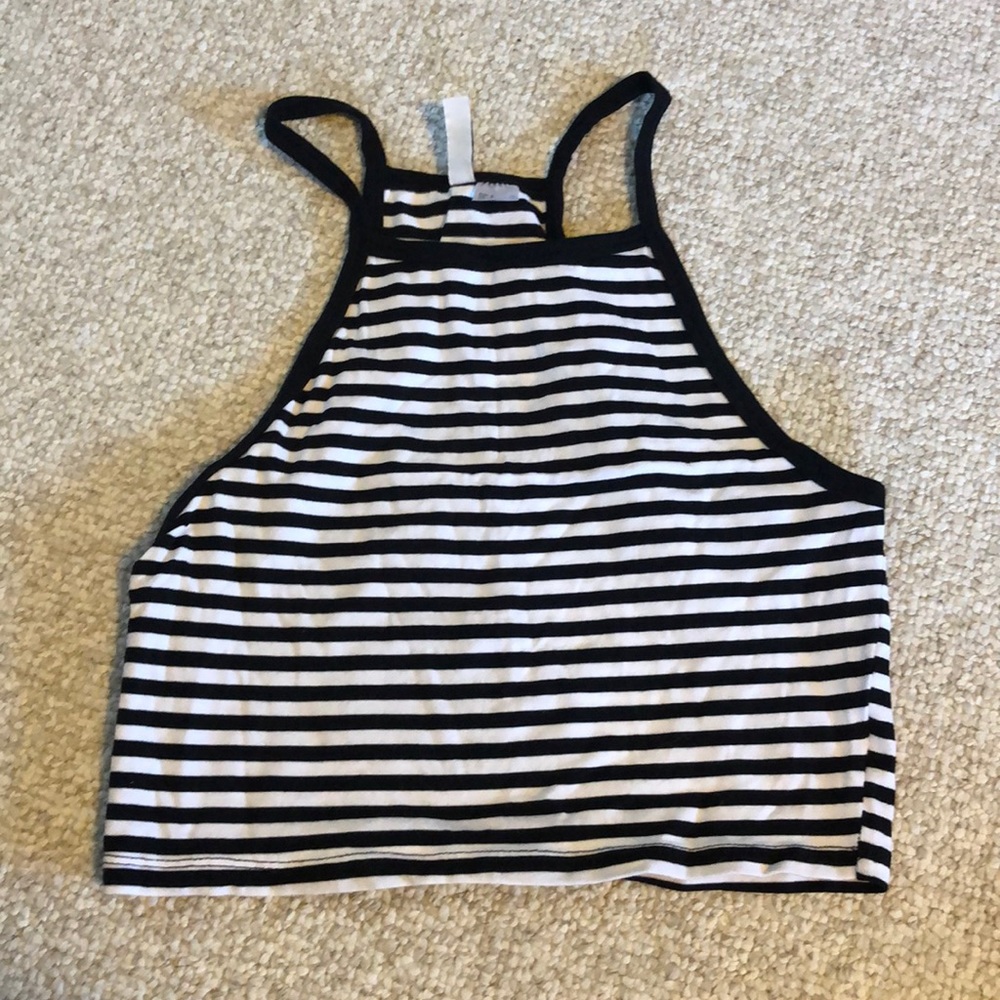 Striped cropped tank top